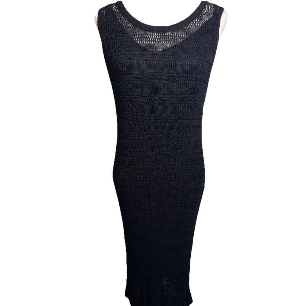 StitchDrop Scottsdale Crochet Maxi Dress Womens Medium Black Boho Indie Festival